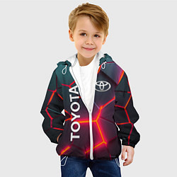 Куртка с капюшоном детская TOYOTA 3D NEON ТОЙОТА 3Д ПЛИТЫ НЕОН, цвет: 3D-белый — фото 2