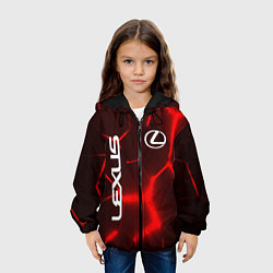 Куртка с капюшоном детская ЛЕКСУС КРАСНЫЕ 3Д ПЛИТЫ, цвет: 3D-черный — фото 2