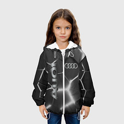 Куртка с капюшоном детская AUDI GREY 3D ПЛИТЫ, цвет: 3D-белый — фото 2