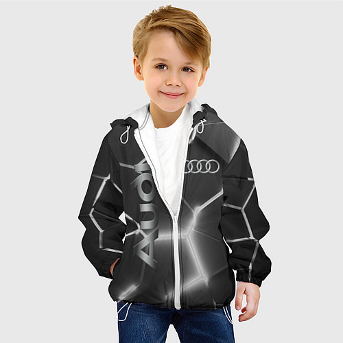 Детская куртка AUDI GREY 3D ПЛИТЫ / 3D-Белый – фото 4