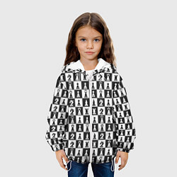 Куртка с капюшоном детская Шахматы Шахматные Фигуры, цвет: 3D-белый — фото 2
