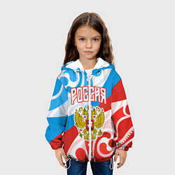 Куртка с капюшоном детская Россия! Герб, цвет: 3D-белый — фото 2