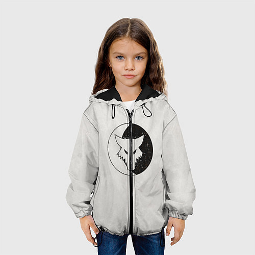 Детская куртка Лунные волки ранний лого цвет легиона / 3D-Черный – фото 3