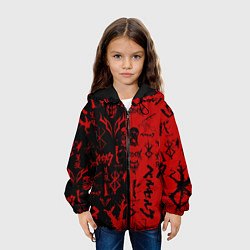 Куртка с капюшоном детская BERSERK BLACK RED БЕРСЕРК ПАТТЕРН, цвет: 3D-черный — фото 2