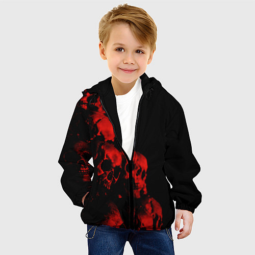 Детская куртка Черепа свалка / 3D-Черный – фото 4