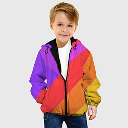 Куртка с капюшоном детская РАДУЖНАЯ ГЕОМЕТРИЯ RAINBOW GEOMETRY, цвет: 3D-черный — фото 2