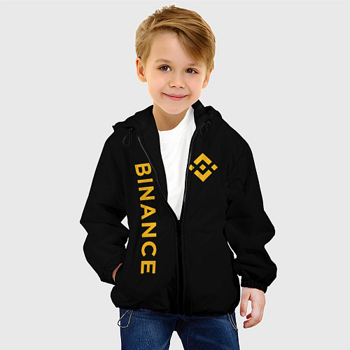 Детская куртка БИНАНС ЛОГО КАРБОН BINANCE LOGO / 3D-Черный – фото 4