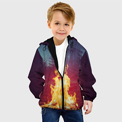 Куртка с капюшоном детская Пикник в лесу, цвет: 3D-черный — фото 2