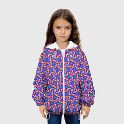 Куртка с капюшоном детская Красочный фон с цветами, цвет: 3D-белый — фото 2