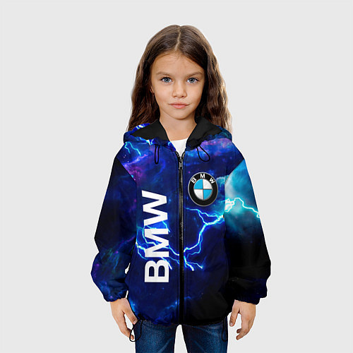 Детская куртка BMW Синяя молния / 3D-Черный – фото 3