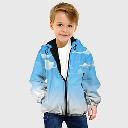 Куртка с капюшоном детская Летнее небо, цвет: 3D-черный — фото 2