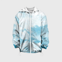 Куртка с капюшоном детская Плотные облака, цвет: 3D-белый