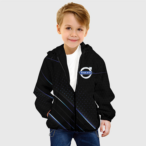 Детская куртка Volvo, полоски / 3D-Черный – фото 4