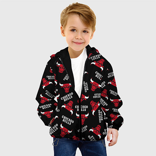 Детская куртка CHICAGO BULLS БЫКИ УЗОР / 3D-Черный – фото 4