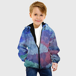 Куртка с капюшоном детская Гуашевые облака, цвет: 3D-черный — фото 2