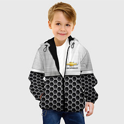 Куртка с капюшоном детская Шевроле Стальная решетка, цвет: 3D-черный — фото 2