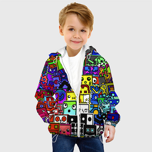 Детская куртка Geometry Dash: All Skins / 3D-Белый – фото 4