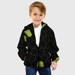 Куртка с капюшоном детская Кожа рептилии, цвет: 3D-черный — фото 2