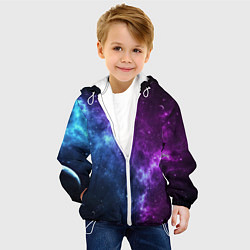 Куртка с капюшоном детская NEON GALAXY НЕОНОВЫЙ КОСМОС, цвет: 3D-белый — фото 2