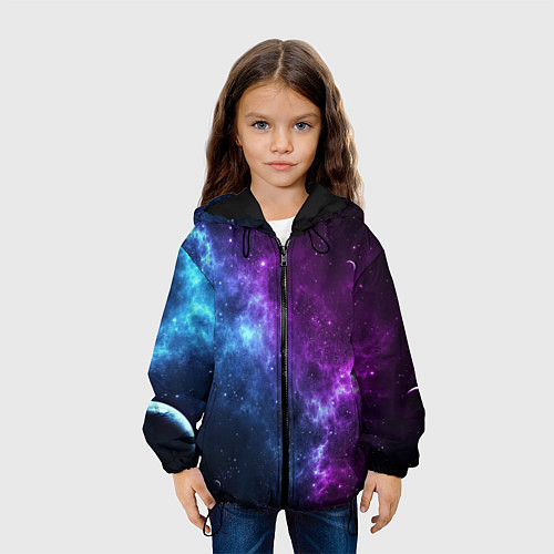 Детская куртка NEON GALAXY НЕОНОВЫЙ КОСМОС / 3D-Черный – фото 3