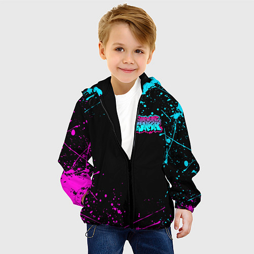 Детская куртка FRIDAY NIGHT FUNKIN NEON COLORS НЕОНОВЫЕ БРЫЗГИ / 3D-Черный – фото 4