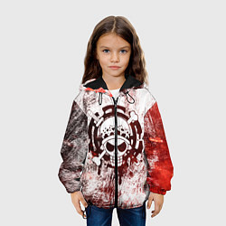 Куртка с капюшоном детская Трафальгар Ло Пираты сердца Весёлый Роджер, цвет: 3D-черный — фото 2