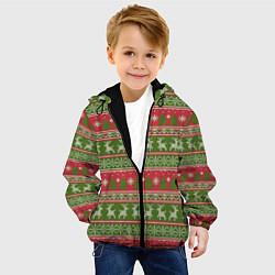 Куртка с капюшоном детская ВЯЗАННЫЙ ЦВЕТНОЙ СВИТЕР , НОВЫЙ ГОД, цвет: 3D-черный — фото 2