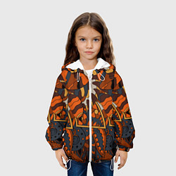 Куртка с капюшоном детская Абстрактные текстуры, цвет: 3D-белый — фото 2