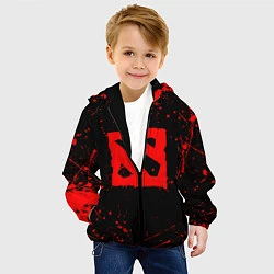 Куртка с капюшоном детская DOTA 2 БРЫЗГИ КРАСОК ДОТА 2 ЛОГО, цвет: 3D-черный — фото 2