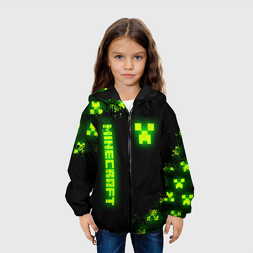 Детская куртка MINECRAFT NEON LOGO CREEPER / 3D-Черный – фото 3
