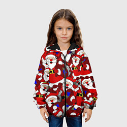 Куртка с капюшоном детская Толпа Дедов Морозов, цвет: 3D-черный — фото 2