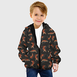 Куртка с капюшоном детская Тигр-хищник в облаках, цвет: 3D-черный — фото 2
