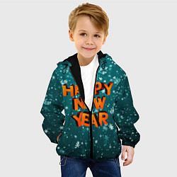 Куртка с капюшоном детская HAPPY NEW YEAR 2022 С НОВЫМ ГОДОМ, цвет: 3D-черный — фото 2