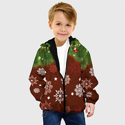 Куртка с капюшоном детская Зимнее Настроение Елка, цвет: 3D-черный — фото 2