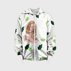 Куртка с капюшоном детская Поцелуй природы, цвет: 3D-белый
