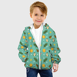 Куртка с капюшоном детская Cozy pattern Зимний узор, цвет: 3D-белый — фото 2