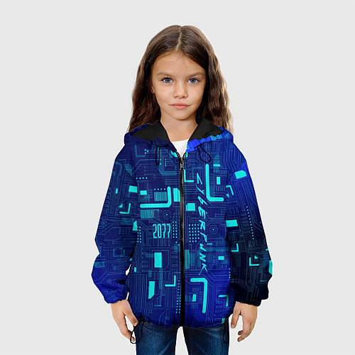 Детская куртка Киберпанк Зима 2022 / 3D-Черный – фото 3