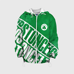 Куртка с капюшоном детская Бостон Селтикс, Boston Celtics, цвет: 3D-белый