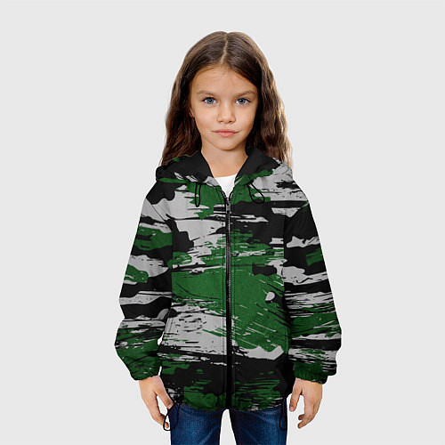 Детская куртка Green Paint Splash / 3D-Черный – фото 3