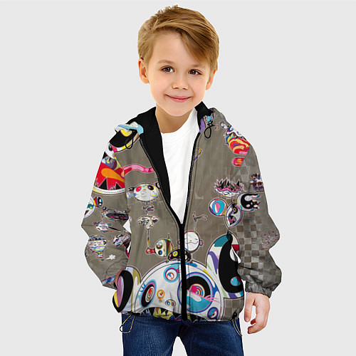 Детская куртка Takashi Murakami арт с языками / 3D-Черный – фото 4