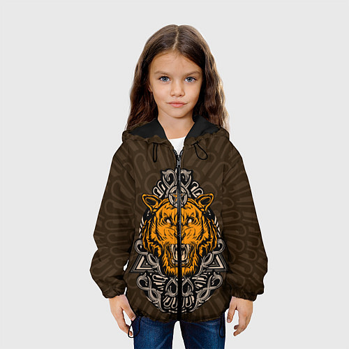 Детская куртка Тигр в треугольнике / 3D-Черный – фото 3