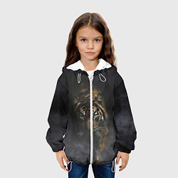Куртка с капюшоном детская Тигр в тумане, цвет: 3D-белый — фото 2