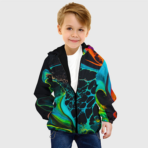 Детская куртка Огни большого города / 3D-Черный – фото 4