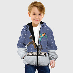 Куртка с капюшоном детская Майнкрафт Зима, цвет: 3D-черный — фото 2