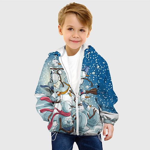 Детская куртка Боевые снеговики: атака / 3D-Белый – фото 4
