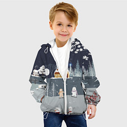 Куртка с капюшоном детская Снеговики и Мишки 2022, цвет: 3D-белый — фото 2
