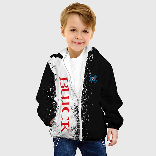 Детская куртка BUICK КРАСНОЕ ЛОГО ЦВЕТНАЯ ЭМБЛЕМА / 3D-Белый – фото 4