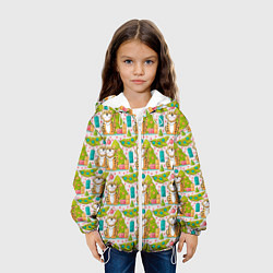 Куртка с капюшоном детская Тигр и елки Новый год 2022, цвет: 3D-белый — фото 2