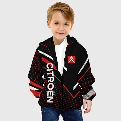 Детская куртка Citroen, Ситроен Полоски / 3D-Черный – фото 4