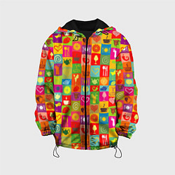 Куртка с капюшоном детская Напитки, цвет: 3D-черный